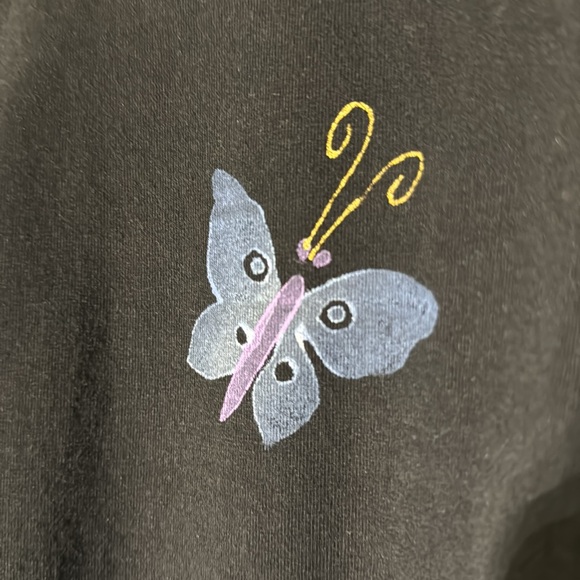 Viva City vintage Black Dress With Colorful butterfly Designs Size M - Picture 8 of 13